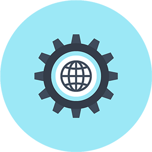 globe gear icon